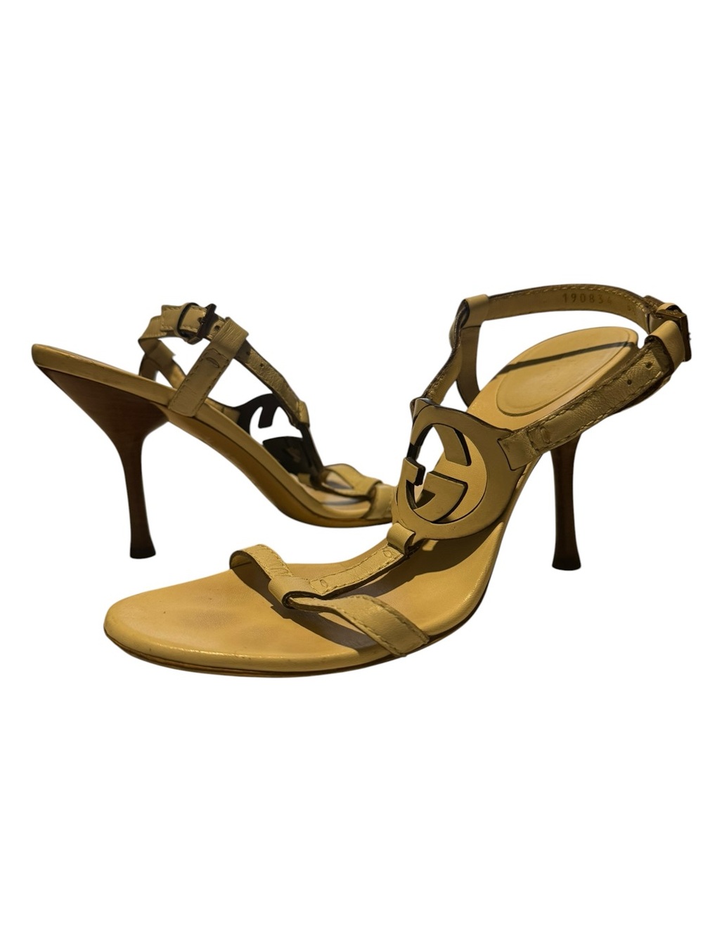 Gucci Stiletto T Strap Ankle Strap Heels Interlocking G’s